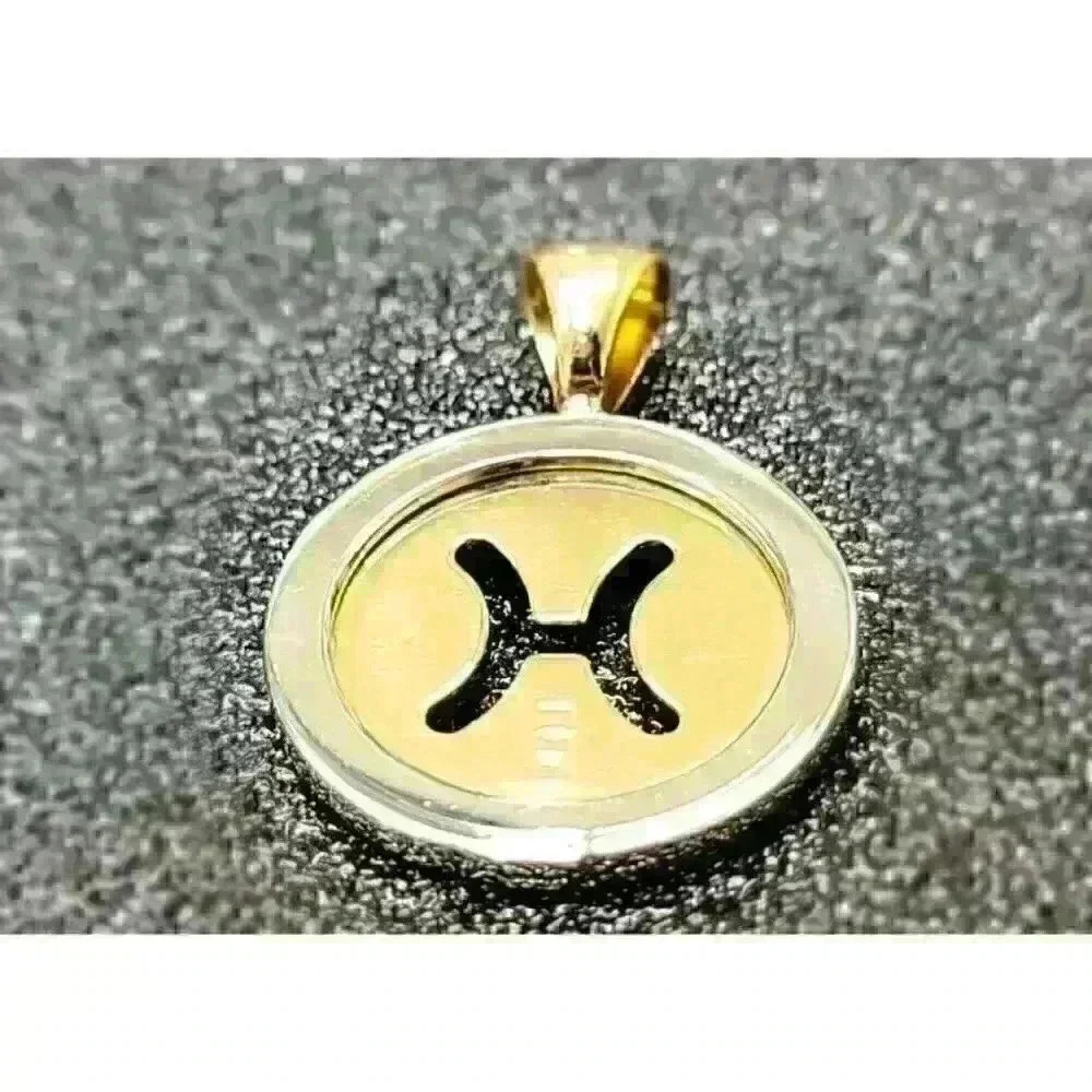 Bulgari Bvlgari 18kt Yellow Gold and Steel Tondo Pisces Zodiac Pendant - Picture 5 of 6